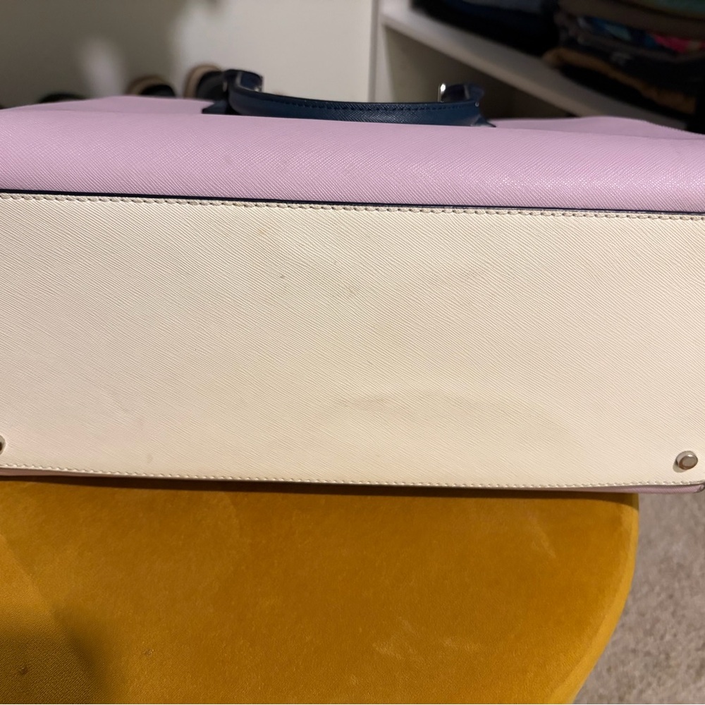 kate spade Pink and Navy Leather Satchel - Picture 4 of 6